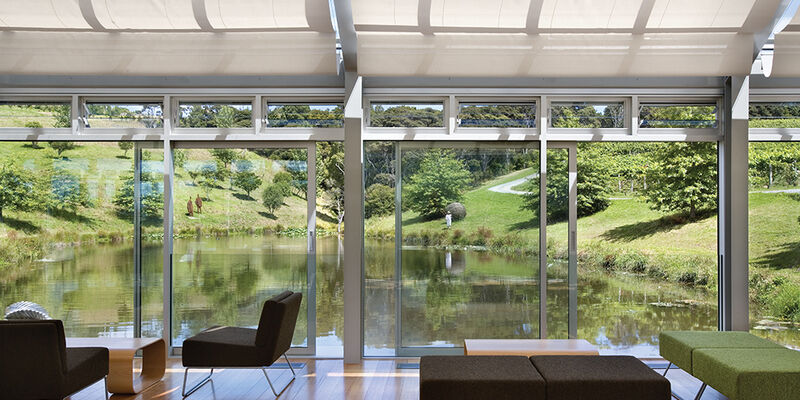 Bar à vins « Glass House » du domaine de Brick Bay