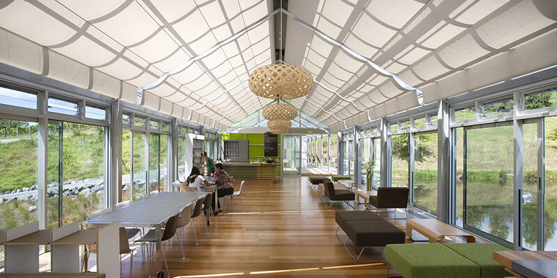 Bar à vins « Glass House » du domaine de Brick Bay